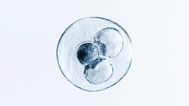 simple modern research illustration, stem cell differentiation into multiple cell types concept, soft halo around central stem cell, radiating differentiated cells outward