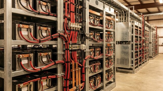 Intricate network of industrial electrical wiring and power components within a heavy-duty system.