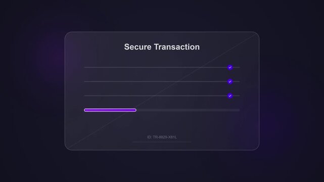 Glassmorphic Secure Transaction Digital Payment Interface Animation