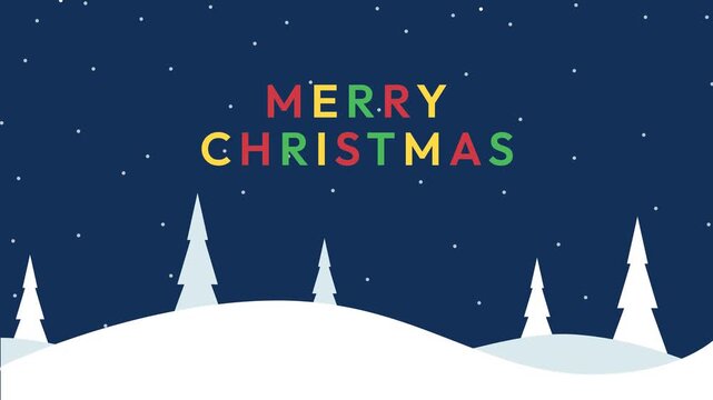 Winter snowfall motion graphics. Merry Christmas