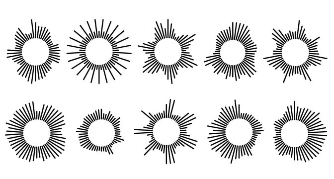 Simple black line icon set: audio, sound, music, vibration, etc