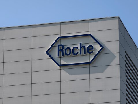 Shanghai, China-Sep.25th 2026: Roche company brand sign