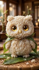 Obraz premium Owl made with rice 