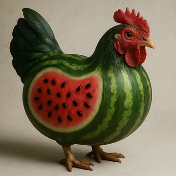 Cock chicken made with watermelon 