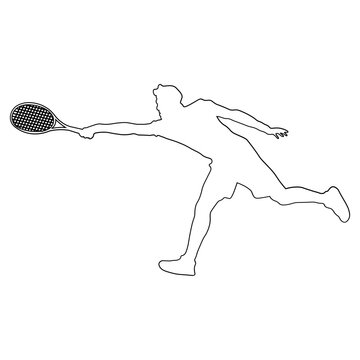 Line sketch of a male tennis player.