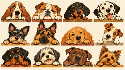 Obraz premium Cute dogs looking at the viewer