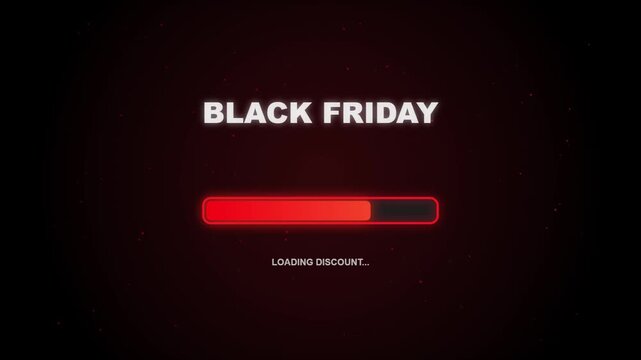 Black Friday Loading Discount Progress Bar Motion Graphic Loop