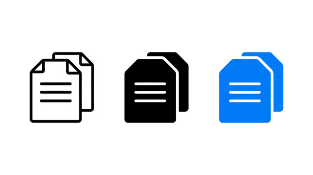 Duplicated documents or text files vector icon illustration