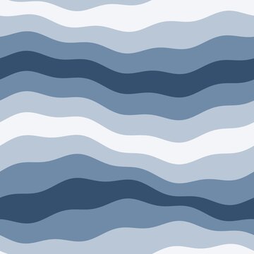 Seamless medium layered wave pattern, denim white abstract organic stripes background