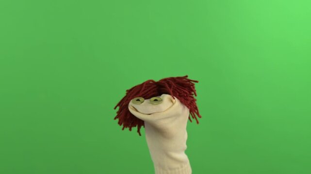 Funny sock puppet screaming