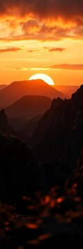 Volcanic rock formations, weathered by millennia, silhouetted against a smoldering horizon, echo of primal power,  vintage,  bokeh