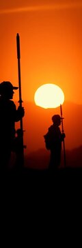 Monochromatic sentinel silhouettes pierce twilight, whispering of sun-drenched dreams,  skyward,  vintage
