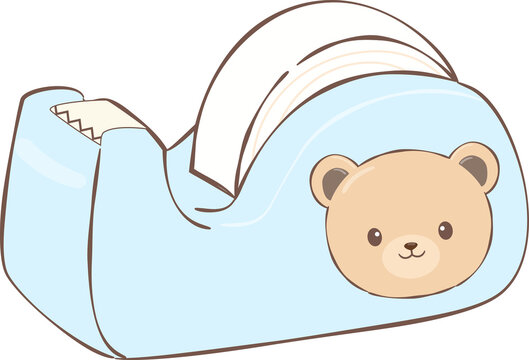 Cute Blue Tape Dispenser Illustration