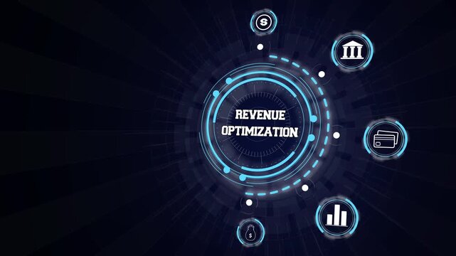 Revenue optimization analytics on digital display for maximizing corporate profits and financial returns