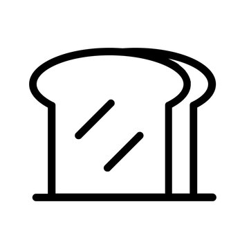 Bread slices icon for bakery or breakfast menu design in a simple outline style