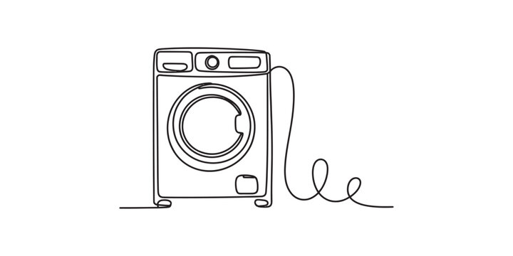 Washing machine drawing made with a single continuous line
