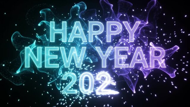 Happy New Year 2027 Golden Light Trails and Sparkling Particles &ndash; 4K Video