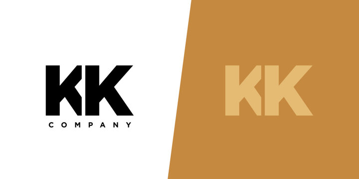 Letter K and K, KK logo design template. Minimal monogram initial based logotype.