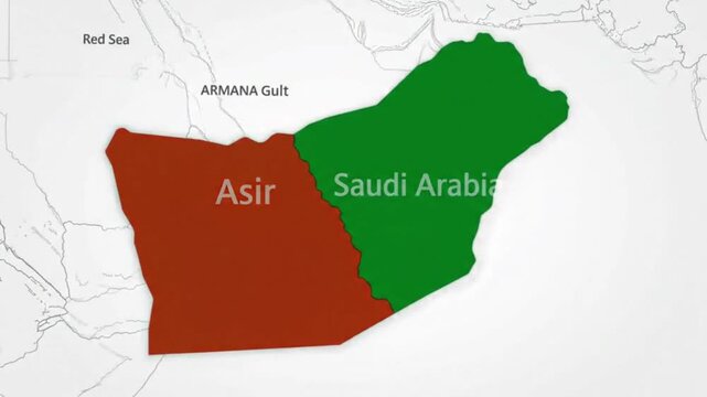 Topographic map of asir region in saudi arabia a detailed geographic visualization showcasing