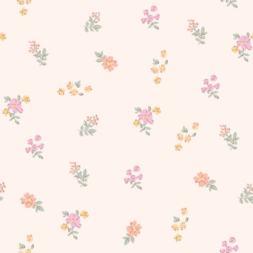 seamless floral pattern on beiege background 