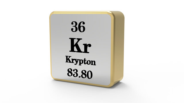 Krypton Periodic Table Element Block on Transparent Background PNG
