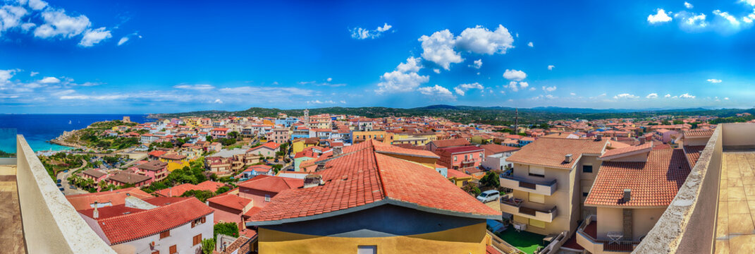 Aerial view over Santa Teresa Gallura, Sassari, Italy