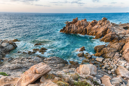 Scenic rocky beach in Santa Teresa Gallura, Sardinia, Italy
