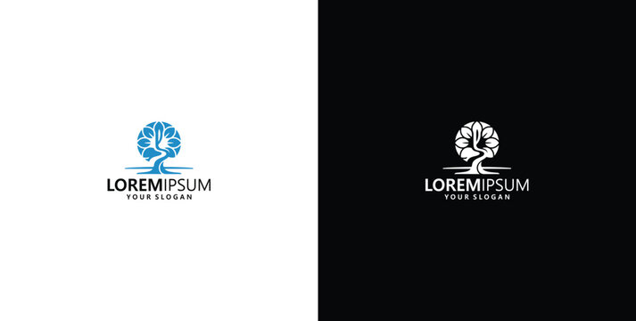 Abstract tree of life logo with subtle swirling elements and Lorem ipsum placeholder text