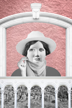 Surreal crazy collage. Art poster, concept, zine cover, funky print. Artwork unusual abstract style.