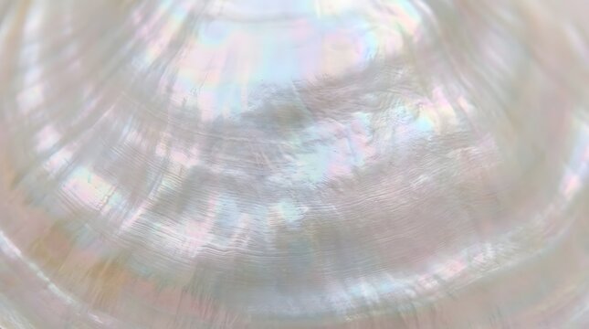 Iridescent mother of pearl seashell texture showing shimmering colors