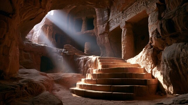 Cave with ancient architecture