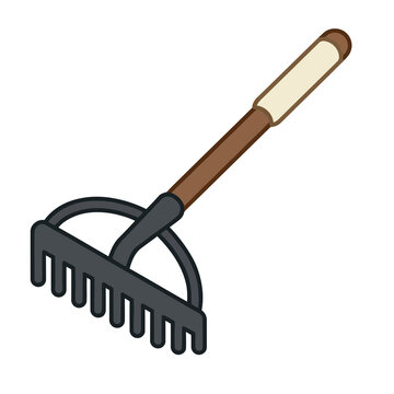 Garden rake isolated on transparent background