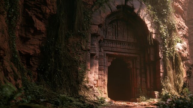 Cave with ancient architecture