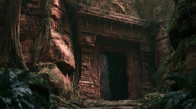 Cave with ancient architecture