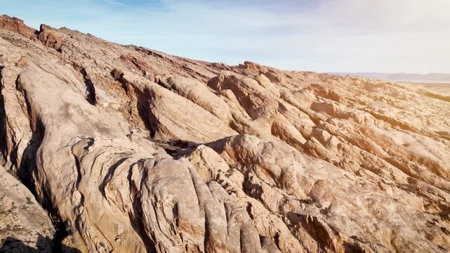 Aerial shot of the amazing landscapes and San Rafael Reef rock formations in Utah.