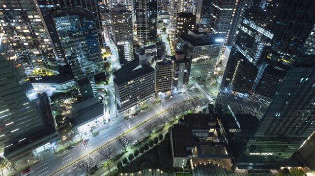 Night time Lapse of Shinjuku, one of the wards of Tokyo Japan.