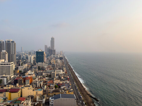 View of Colombo city and coastline, Sri Lanka