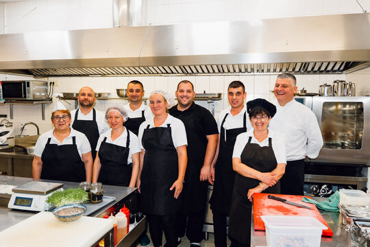 Kitchen staff group portrait