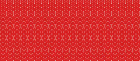 Fototapeta premium Vibrant red geometric pattern. Interlocking lines create a sophisticated, modern design perfect for backgrounds, website banners, or textile prints.
