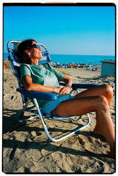Woman Relaxing During Eclipse