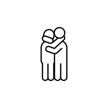 People hugging icon representing friendship support and togetherness with togetherness kindness relationship