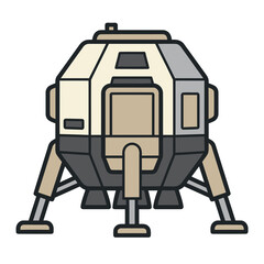 Stylized Space Lander Illustration © petri