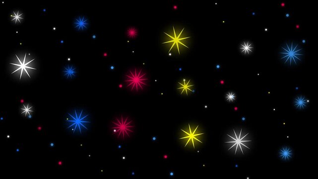 Mid Century Atomic Stars and Confetti Seamless Loop Background
