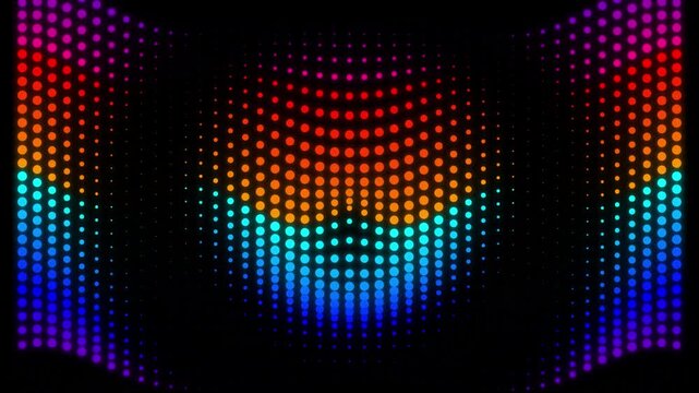 Abstract Neon Halftone Wave Motion Seamless Loop Background