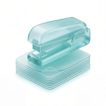 3D translucent glass executive stapler icon for office desk accessories