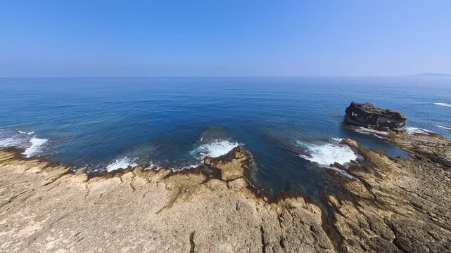Blue Seas and Dramatic Seaside Landscape - Ilocos Norte, Philippines (Kapurpurawan Rock)