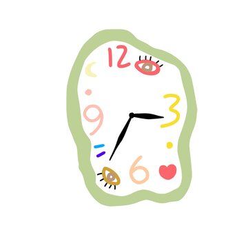 Cute Hand Drawn Decorative Clock Illustration