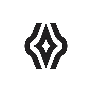 Modern Abstract Diamond Logo Symbol Minimalist Vector Graphic
