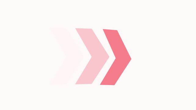 Abstract of faded pink arrows moving in a repeating sequence an of fading