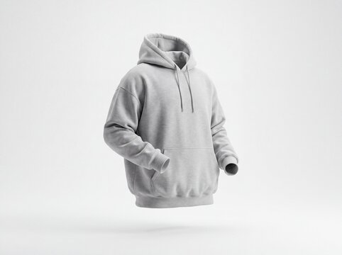 Blank grey hoodie sweatshirt mockup ghost mannequin